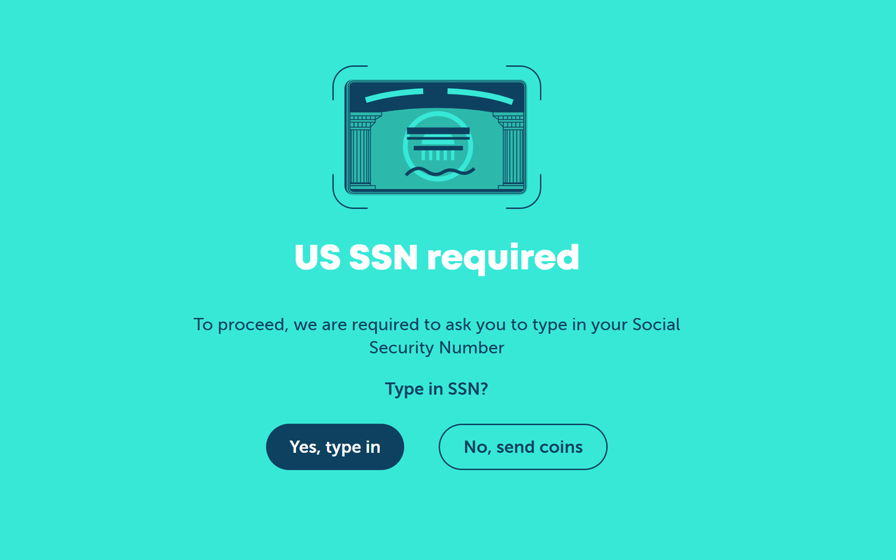 Social Security number verification screen example